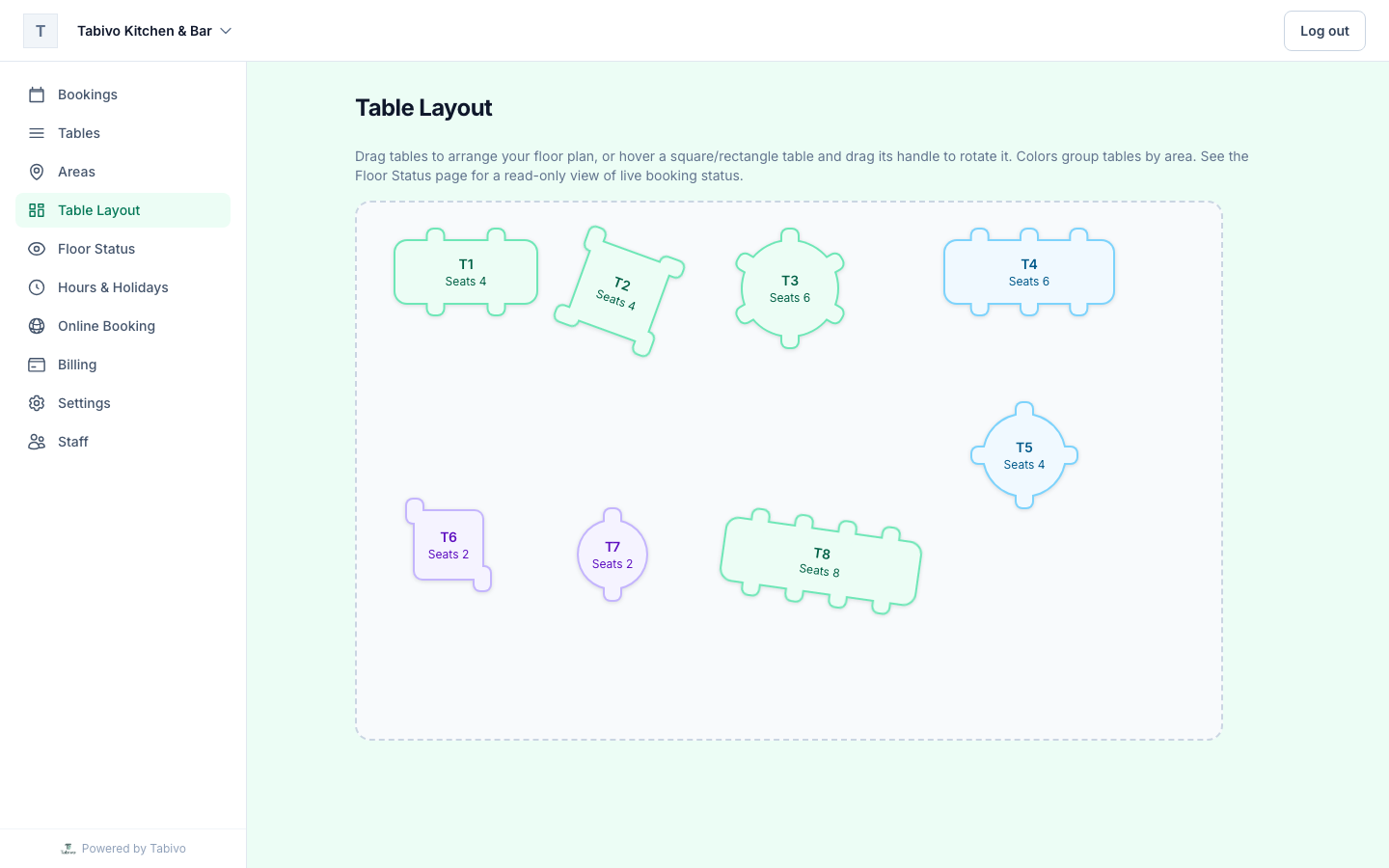 The Tabivo table layout designer